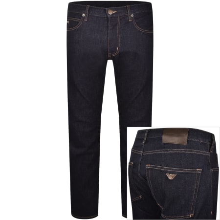 Emporio Armani J45 Regular Jeans Dark Wash Navy | Mainline Menswear dk
